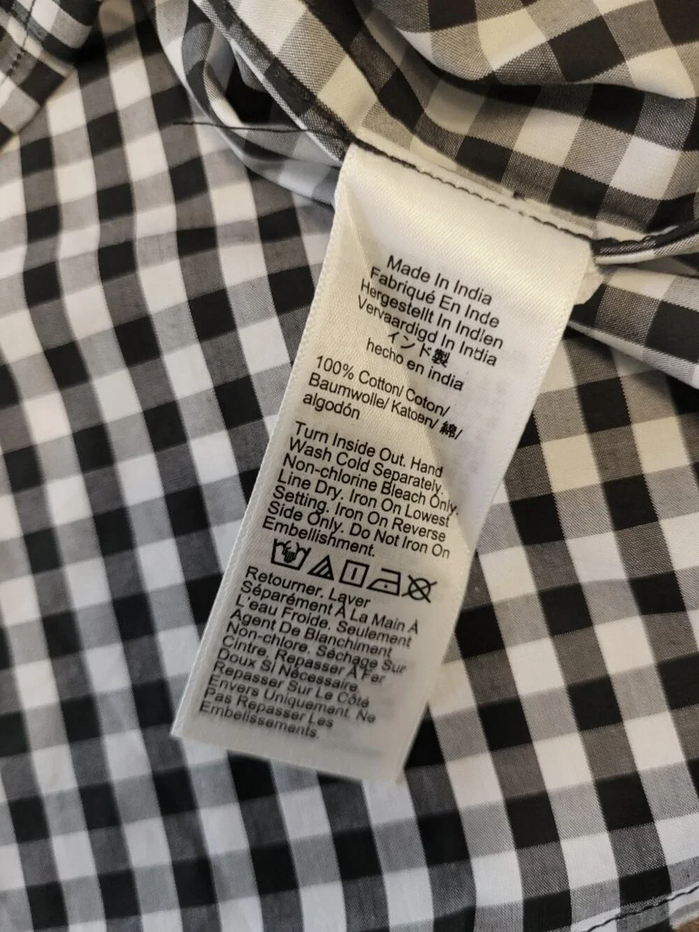 J. Crew Collection Embellished Cropped Button-Up Shirt in Cotton Poplin Gingham